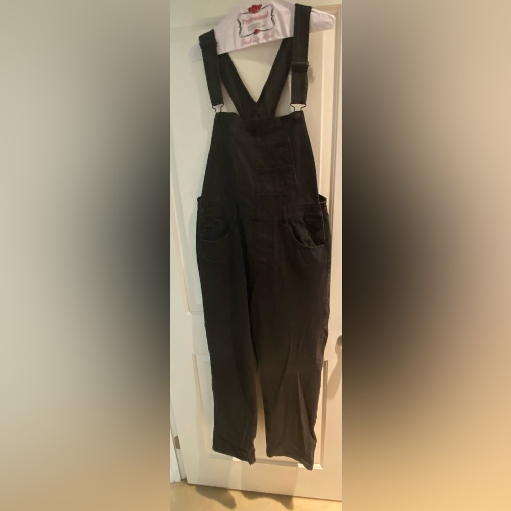 Women's Black Denim Overalls
